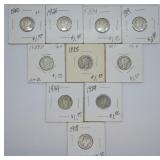 10 MERCURY DIMES