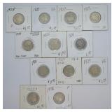 12 BUFFALO NICKELS