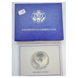 1986 LIBERTY HALF DOLLAR    GEM W BOX PAPERS