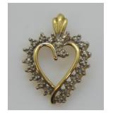10K HEART PENDENT