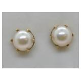 14K  PEARL EARRING