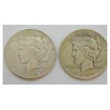 TWO PEACE DOLLARS
