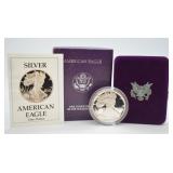 1988 PROOF SILVER EAGLE W BOX PAPERS
