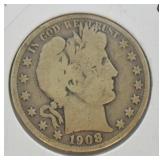 1908 O BARBER HALF DOLLAR  VG