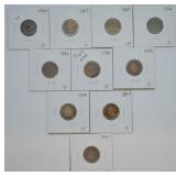 10 INDIAN HEAD PENNIES