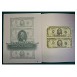 UNCUT 5 DOLLAR BILLS