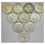 10 SILVER HALF DOLLARS  40%