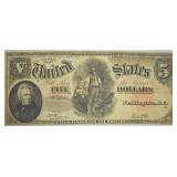 1907  "Woodchopper" $5 Dollar Bill