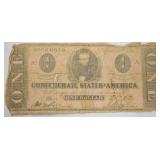 Scarce Type 1863 Confederate $1
