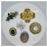 6 Vintage Costume Wreaths & Leaves  Style Pins