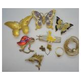 9 pcs. Brooches & Ring