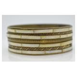 Hand Made Brass & Mother of Pearl Cuff Bangle