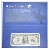 UNC U.S. $1 Texas Lonestar Note