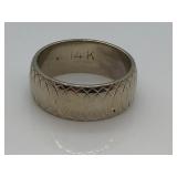 14K White Gold ladies wedding ring w/ scroll