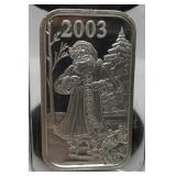 2003 1 troy oz. .999 fine silver bar