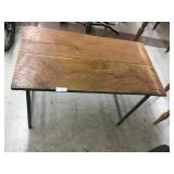 Custom built barn wood top & metal table