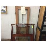 3pcs Twin size headboard, glass & early door