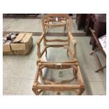 Mahogany Chair & ottoman unfinished (b)