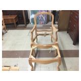 Mahogany Chair & ottoman unfinished (c)