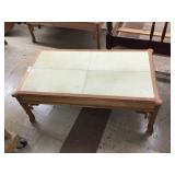 Mahogany Coffee Table Leather Top-Unfinished