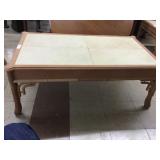 Mahogany Coffee Table Leather Top-Unfinished