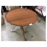 Mahogany Pie Crust Table-Claw Feet-Unfinished