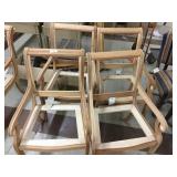 4 Mahogany Arm Chairs-Unfinished