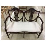 Double Shield Back Mahogany Setee