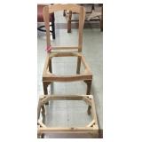 Unfinished Side Chair & Ottoman-Mahogany-Unfinishe