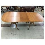 Cherry Double Pedestal Queen Anne Dining Table