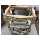 2 Fully Carved Ottomans-Unfinished