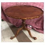 Mahogany Pie Crust Table-Claw Feet-Finished