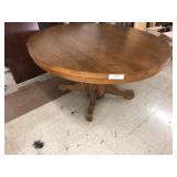 Early 54" Tiger Oak Dining Table