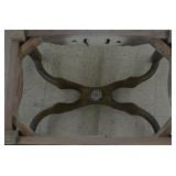 Mahogany Footstool-Brown/Gold Finish