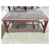Leather Top Bamboo Design Coffee Table