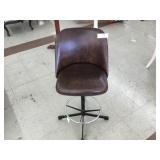Leather Look Swivel Bar Chair