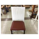 Louis XII Red Leather Seat Flat Back Side Chair