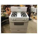 White 4 Burner Whirlpool Gas Range-Electronic