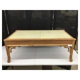 Leather Top Mahogany Coffee Table-Unfinished