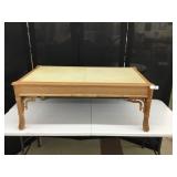 Leather Top Mahogany Coffee Table-Unfinished