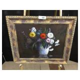 Painting on Canvas-Von Mizener-Flowers In Vase