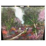 Painting on Cardboard-Unsigned-Garden Gate