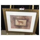 Tiger Print in Gold Leaf Frame-Matted