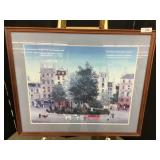 Folk Art Print-Paris Scene-Michel Delacroix-Matted