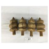 Set of 4 Unfinished Wood Large Fineals-5.5" Tall