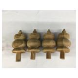 Set of 4 Unfinished Wood Large Fineals-5.5" Tall