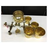 9 Pieces of Brass-Wall Sconces,Planters,Flower Pot