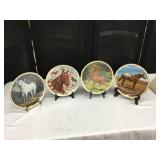 4 Pieces - 11" Numbered Collectors Plates-Horses