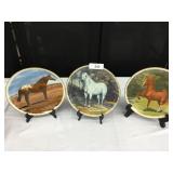 3 Pieces-11" Numbered Collectors Plates-Horses