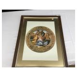 Greek Matted Print in Wood Frame
